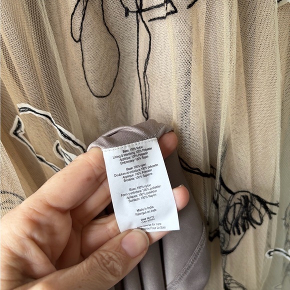 ANTHROPOLOGIE Geisha Designs Georgette Pleated tulle dancer maxi skirt Sz Med - Picture 10 of 10